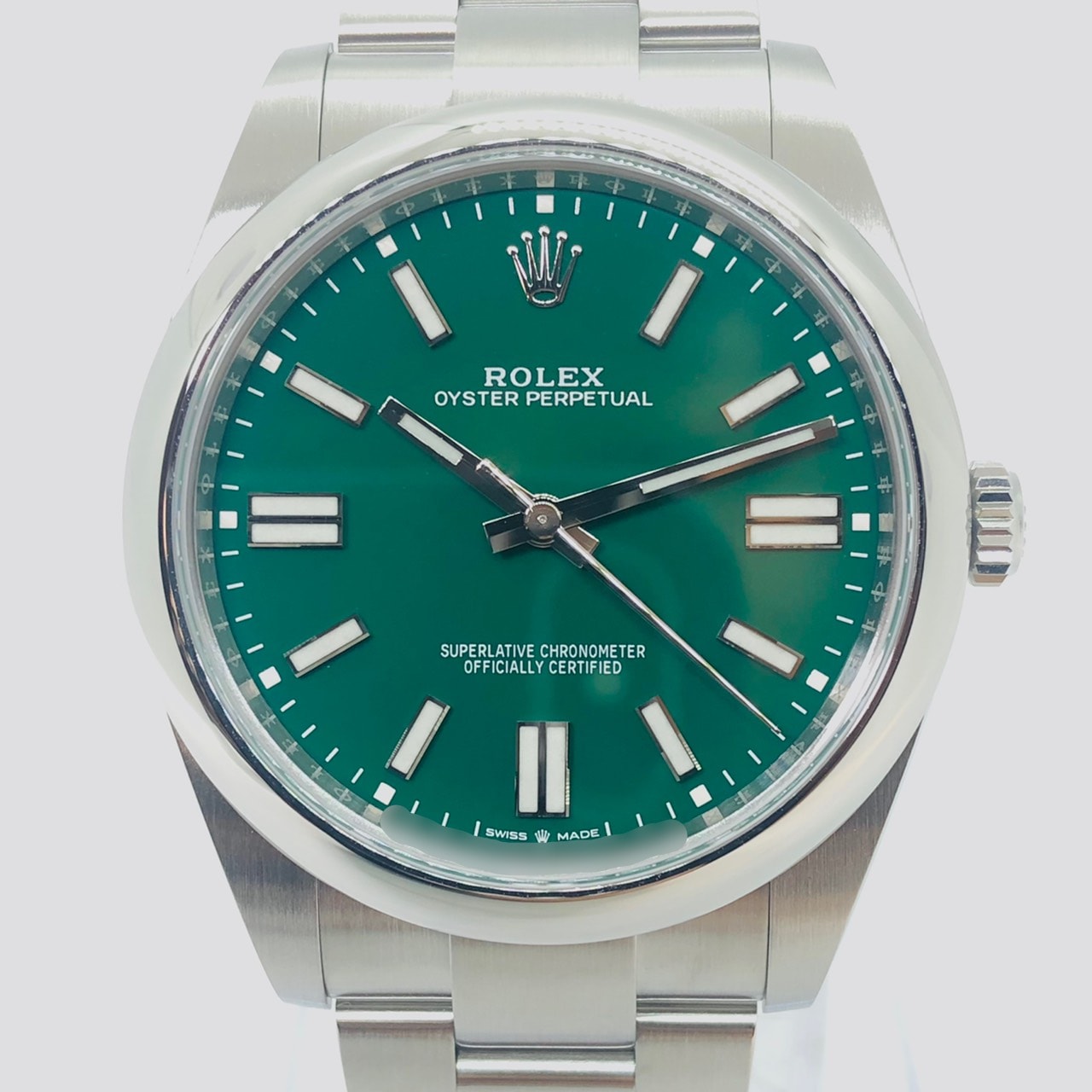 プレオウンド ロレックス オイスターパーペチュアル 124300 オイスターブレスレット グリーン 41mm
