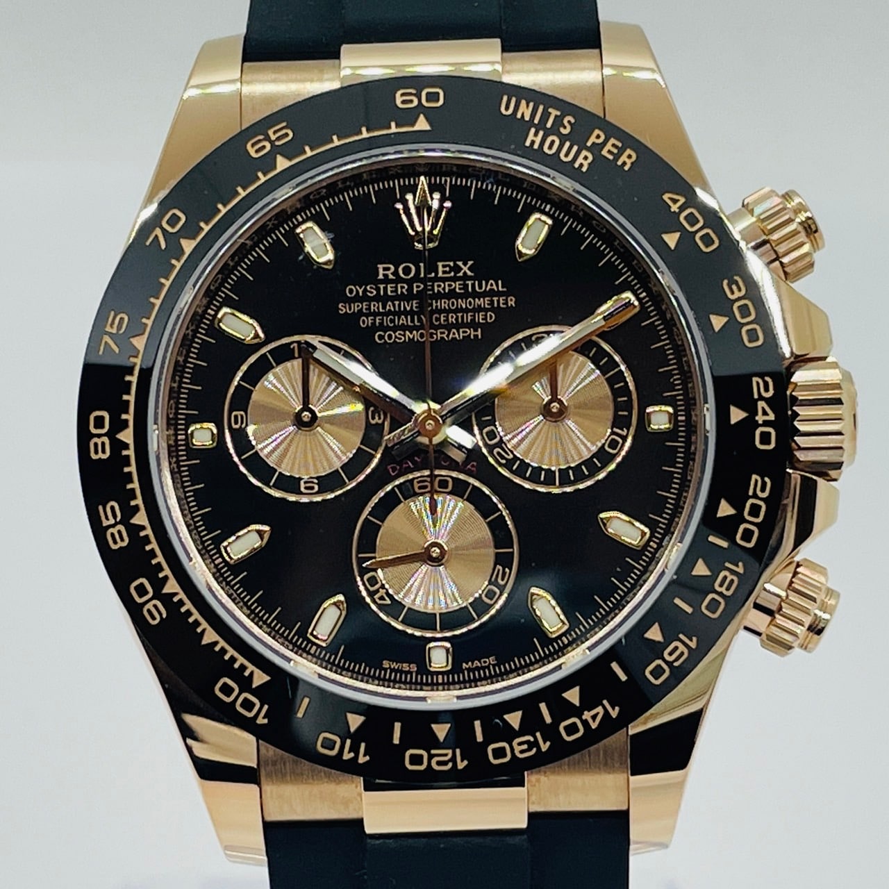 Rolex Daytona 116515LN Black Rubber Belt Black & Pink