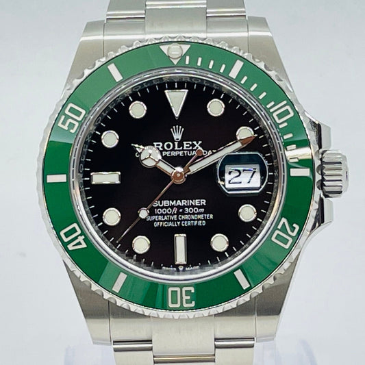Pre-Owned Rolex Submariner Date 126610LV Oyster Bracelet Black Green