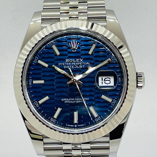 Pre-Owned Rolex Datejust 126334 Fluted motif Jubilee Breath Bright Blue