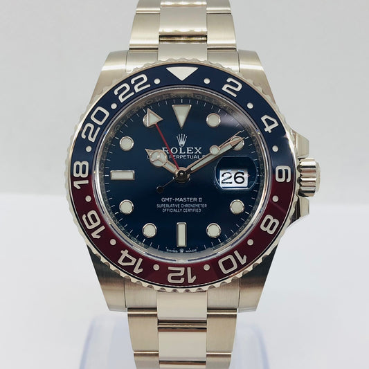 Pre-Owned Rolex GMT Master II 126719BLRO Oyster Bracelet Blue White Gold