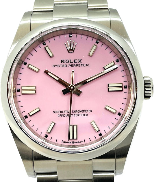 Pre-Owned Rolex Oyster Perpetual 126000 Oyster Bracelet Candy Pink
