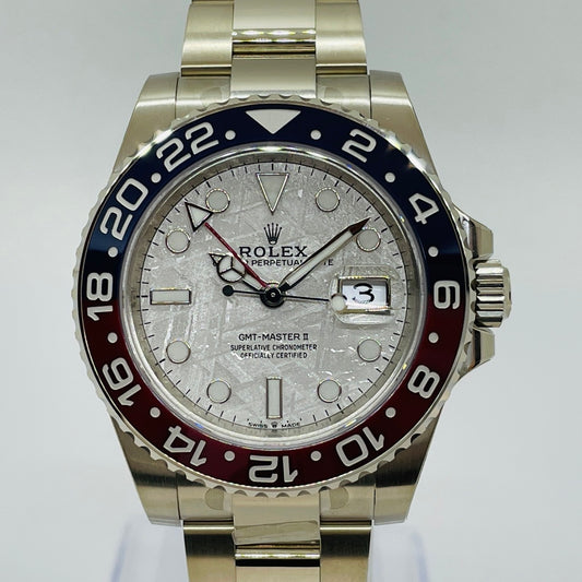 Pre-Owned Rolex GMT Master II 126719BLRO Oyster Bracelet Meteorite White Gold