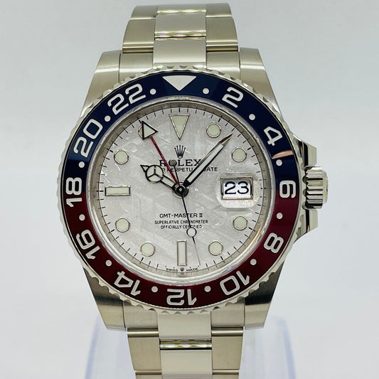Pre-Owned Rolex GMT Master II 126719BLRO Oyster Bracelet Meteorite White Gold
