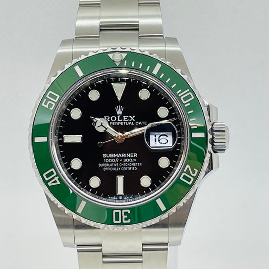 Pre-Owned Rolex Submariner Date 126610LV Oyster Bracelet Black Green