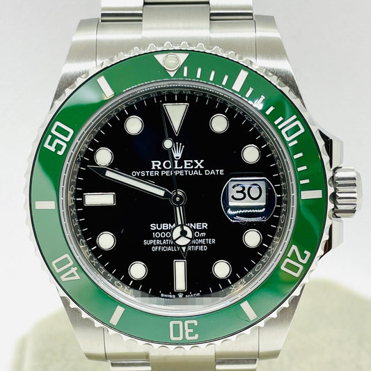 Pre-Owned Rolex Submariner Date 126610LV Oyster Bracelet Black Green