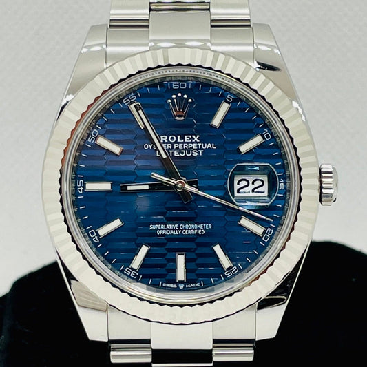 Pre-Owned Rolex Datejust 126334 Bright Blue Fluted Motif