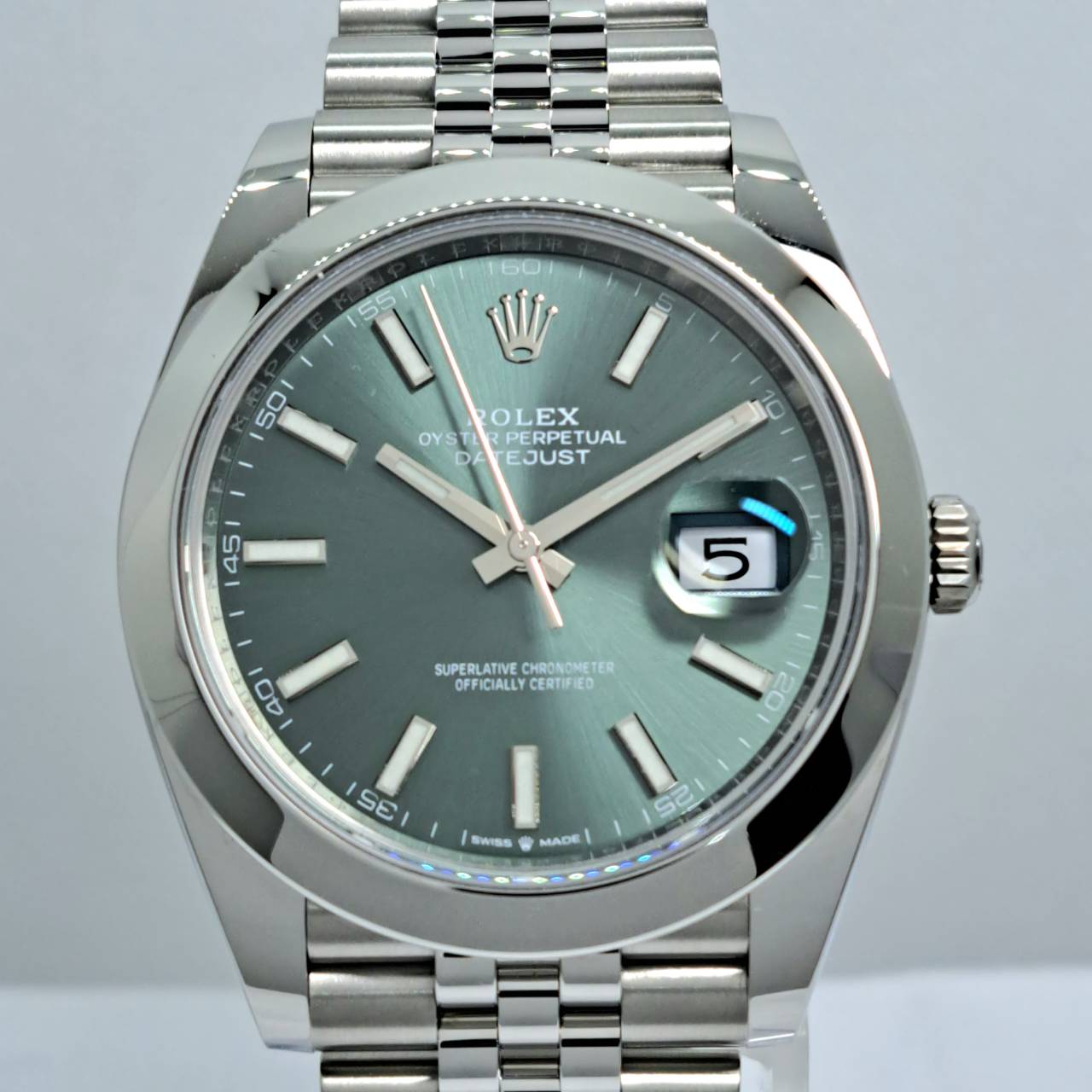 Pre-Owned Rolex Datejust 126300 Mint Green
