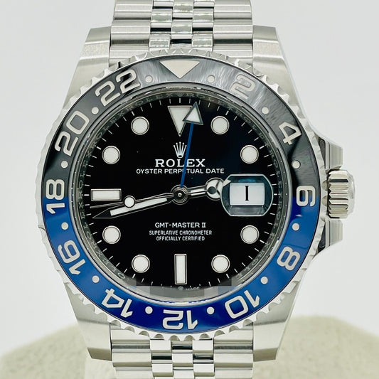Pre-Owned Rolex GMT Master II 126710BLNR Jubilee Bracelet Black Batman