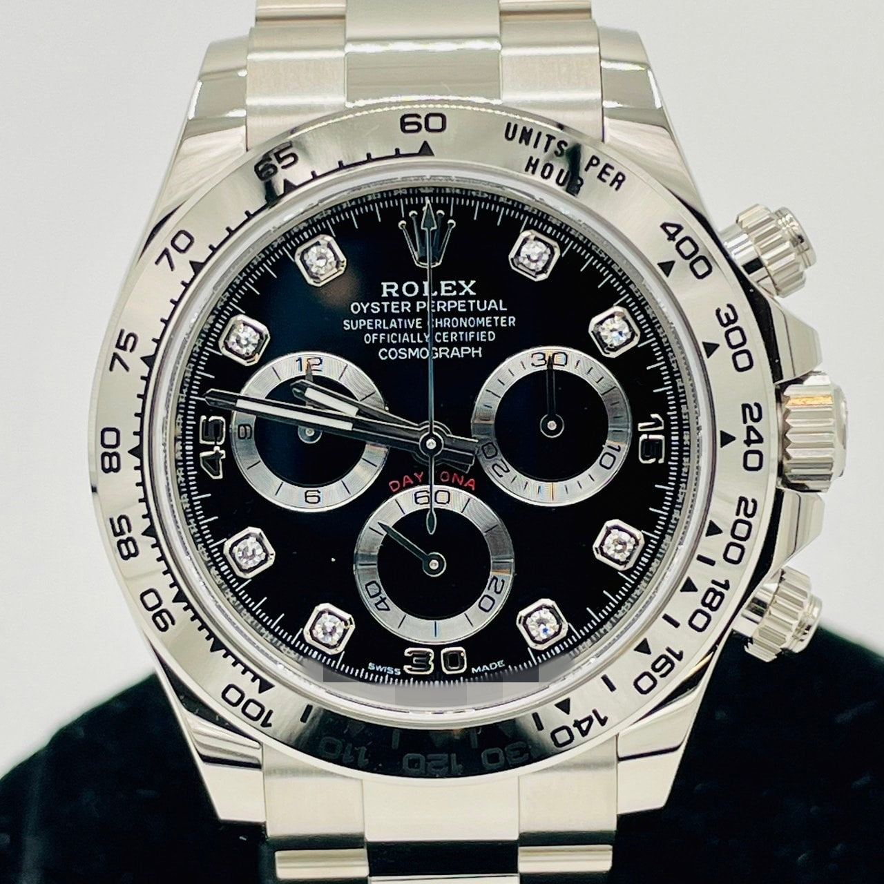 Pre-Owned Rolex Daytona 116509G Black 8P Diamond New May 2023