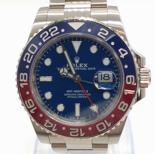 Pre-Owned Rolex GMT Master II 126719BLRO Oyster Bracelet Blue White Gold