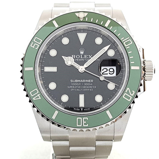 Pre-Owned Rolex Submariner Date 126610LV Oyster Bracelet Black Green
