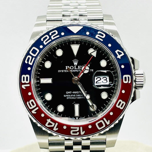 Pre-Owned Rolex GMT Master II 126710BLRO Jubilee Bracelet Black Pepsi