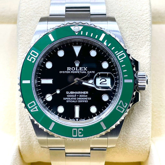 Pre-Owned Rolex Submariner Date 126610LV Oyster Bracelet Black Green 41mm