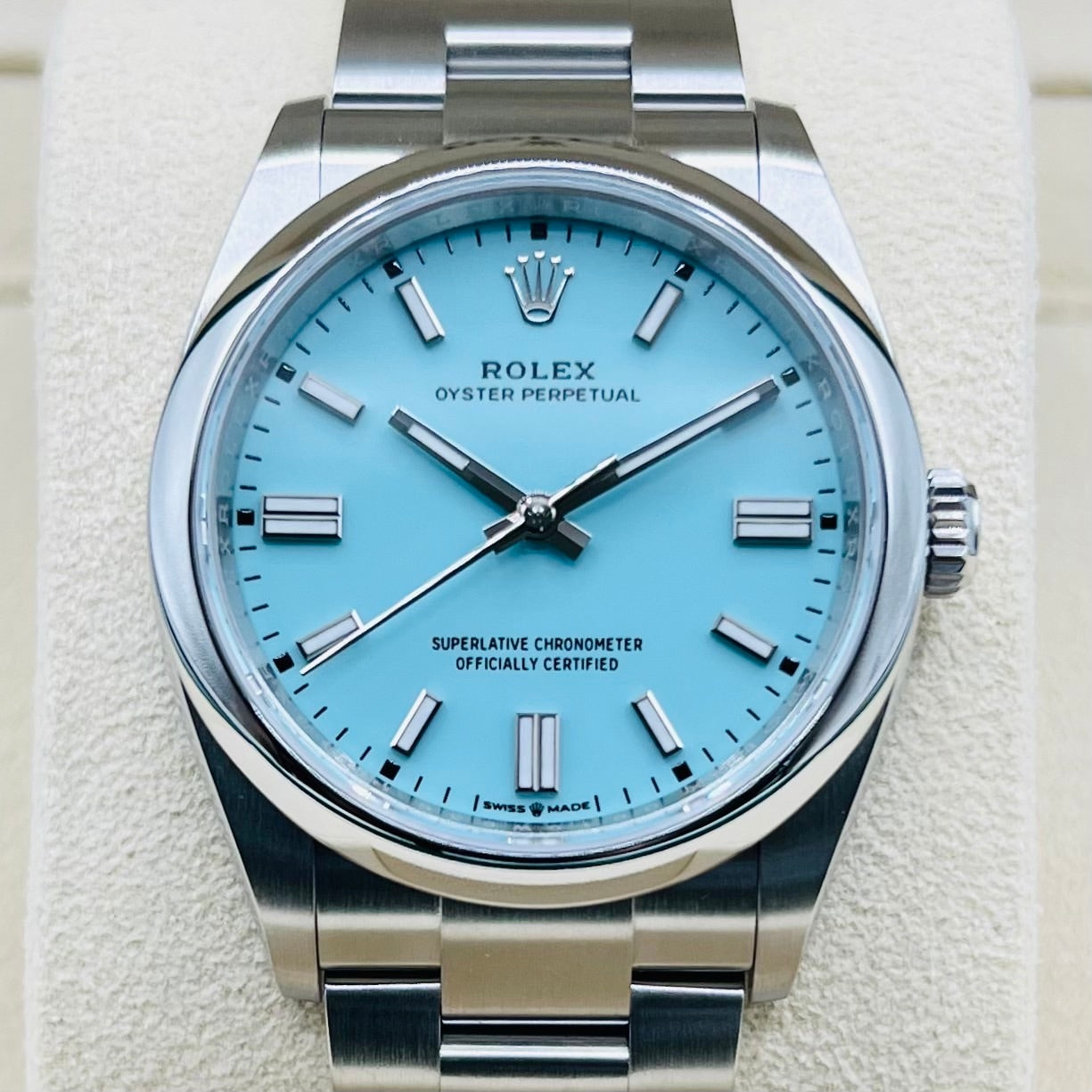 プレオウンド ロレックス オイスターパーペチュアル 126000 オイスターブレスレット ターコイズブルー 36mm