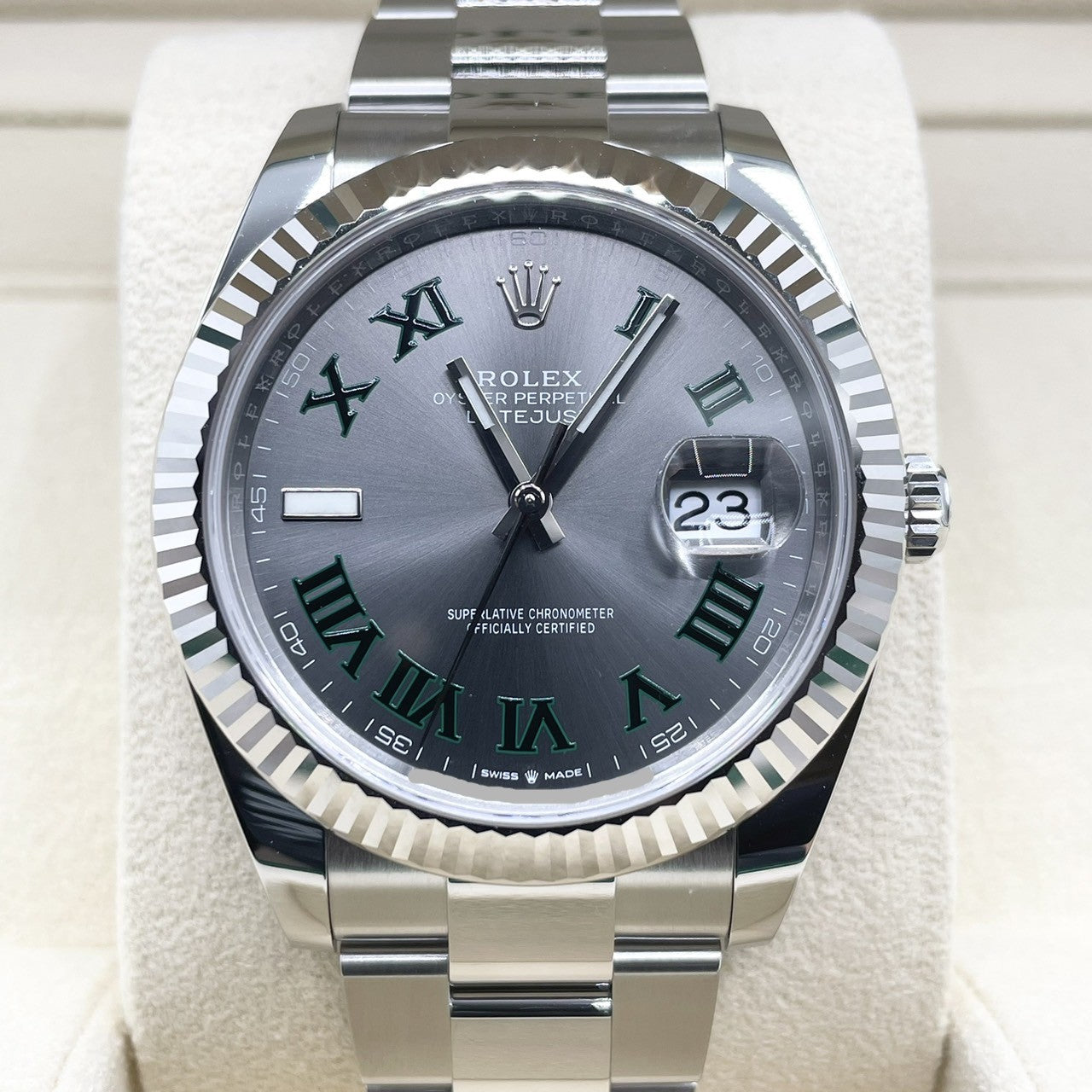 プレオウンド ロレックス デイトジャスト 126334 スレートローマ オイスターブレスレット 41mm