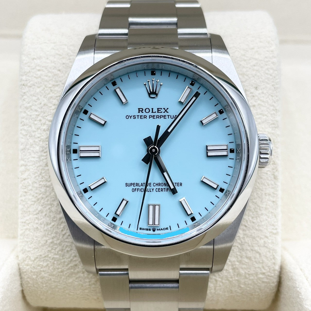 プレオウンド ロレックス オイスターパーペチュアル 126000 オイスターブレスレット ターコイズブルー 36mm