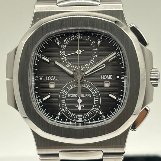 Pre-Owned Patek Philippe Nautilus Travel Time Chronograph 5990/1A-001 Black Gradation 44mm