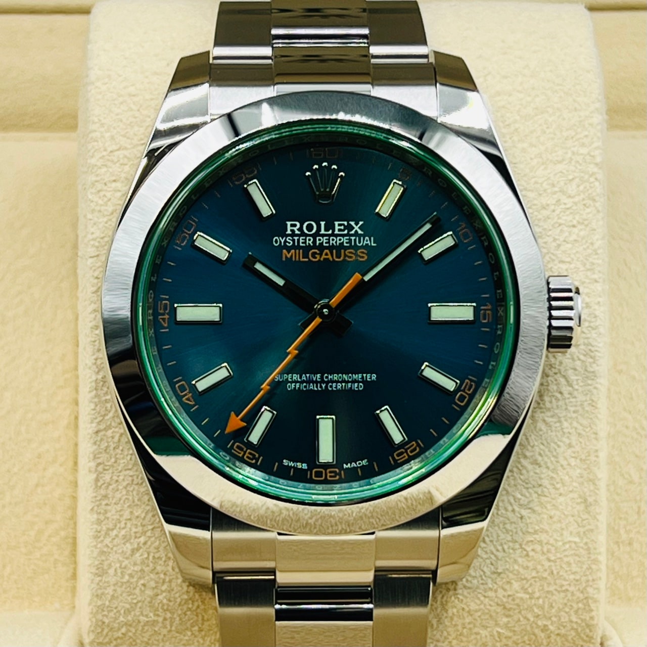 プレオウンド ロレックス ミルガウス 116400GV Zブルー 40mm オイスターブレスレット