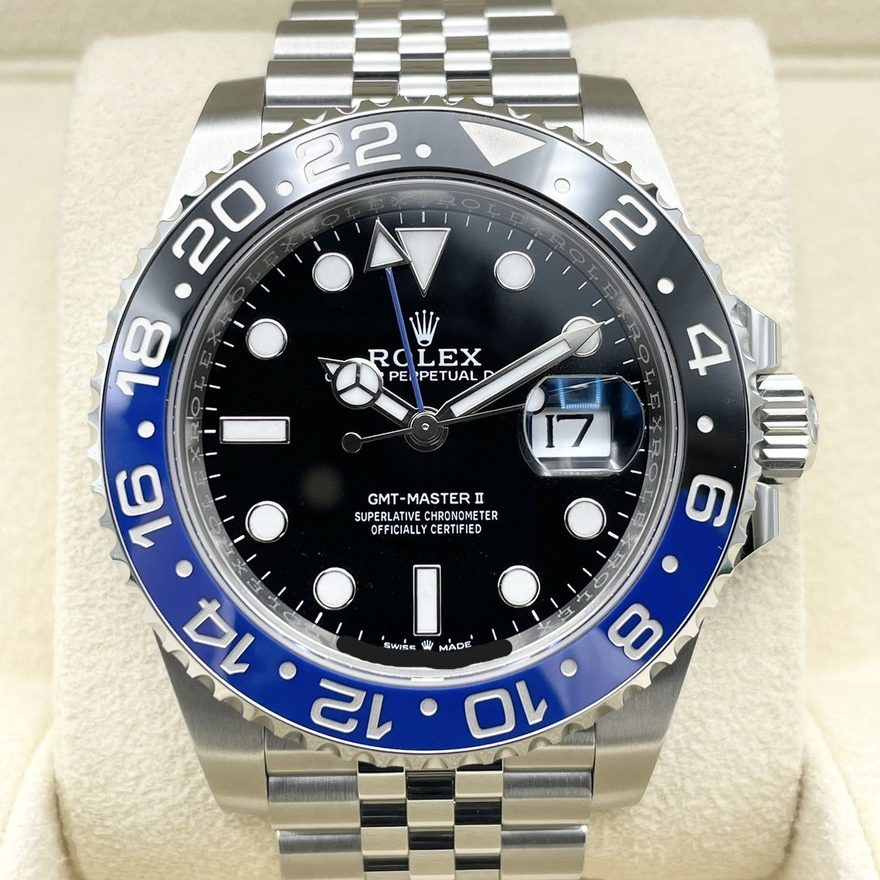 롤렉스 GMT 마스터 II 126710BLNR Jubilee 팔찌 검은 배트맨 40mm