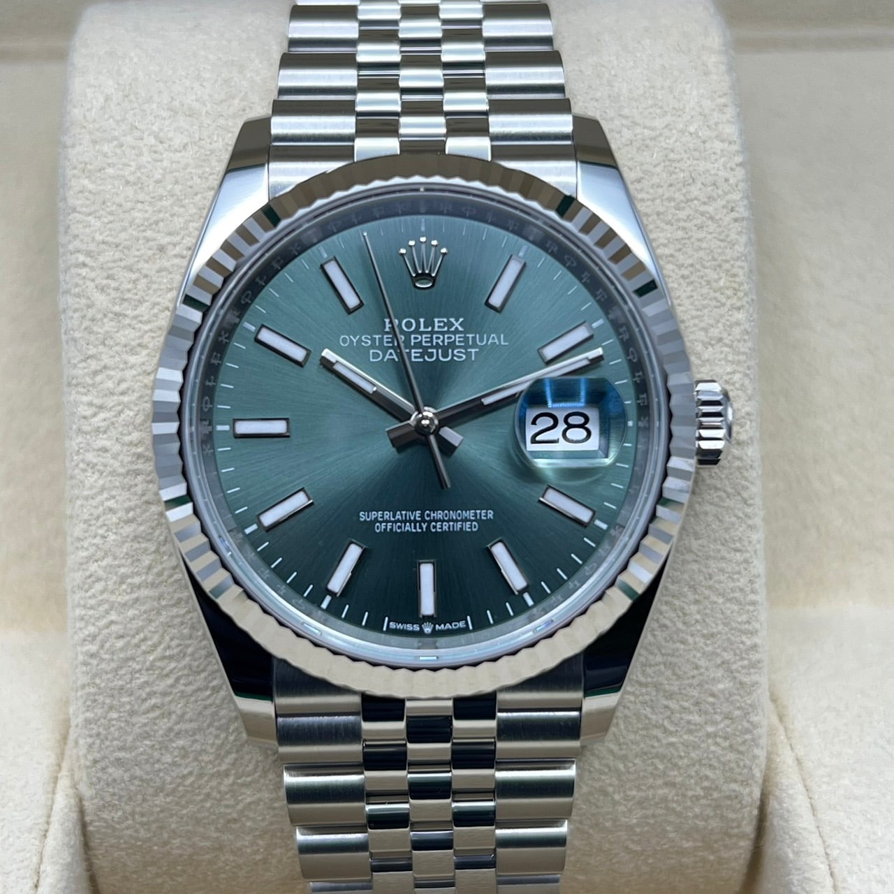 プレオウンド ロレックス デイトジャスト 126234 ミントグリーン ジュビリーブレス 36mm