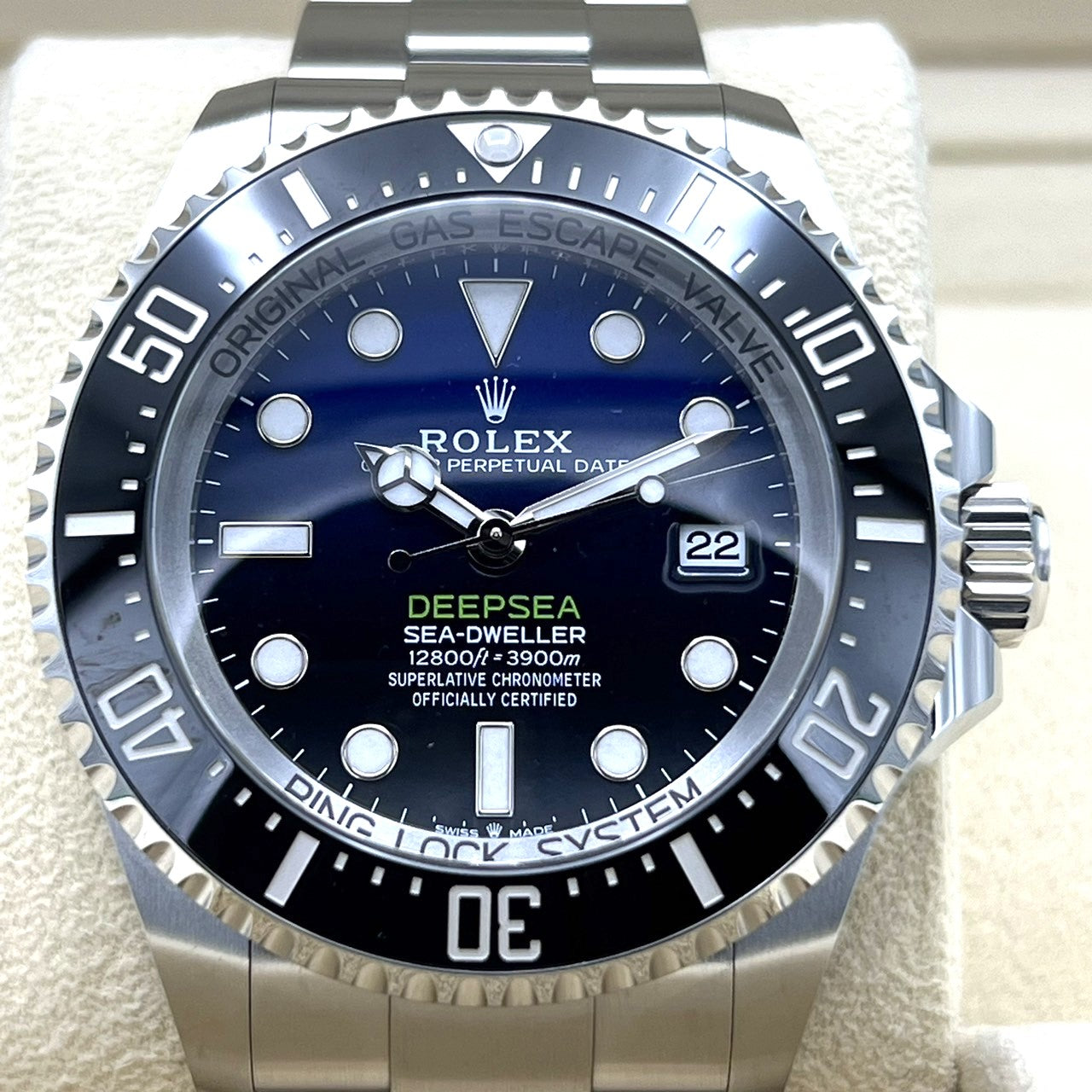 Pre-Owned Rolex Sea Dweller 136660 Stainless Steel Oyster Bracelet D Blue 44mm