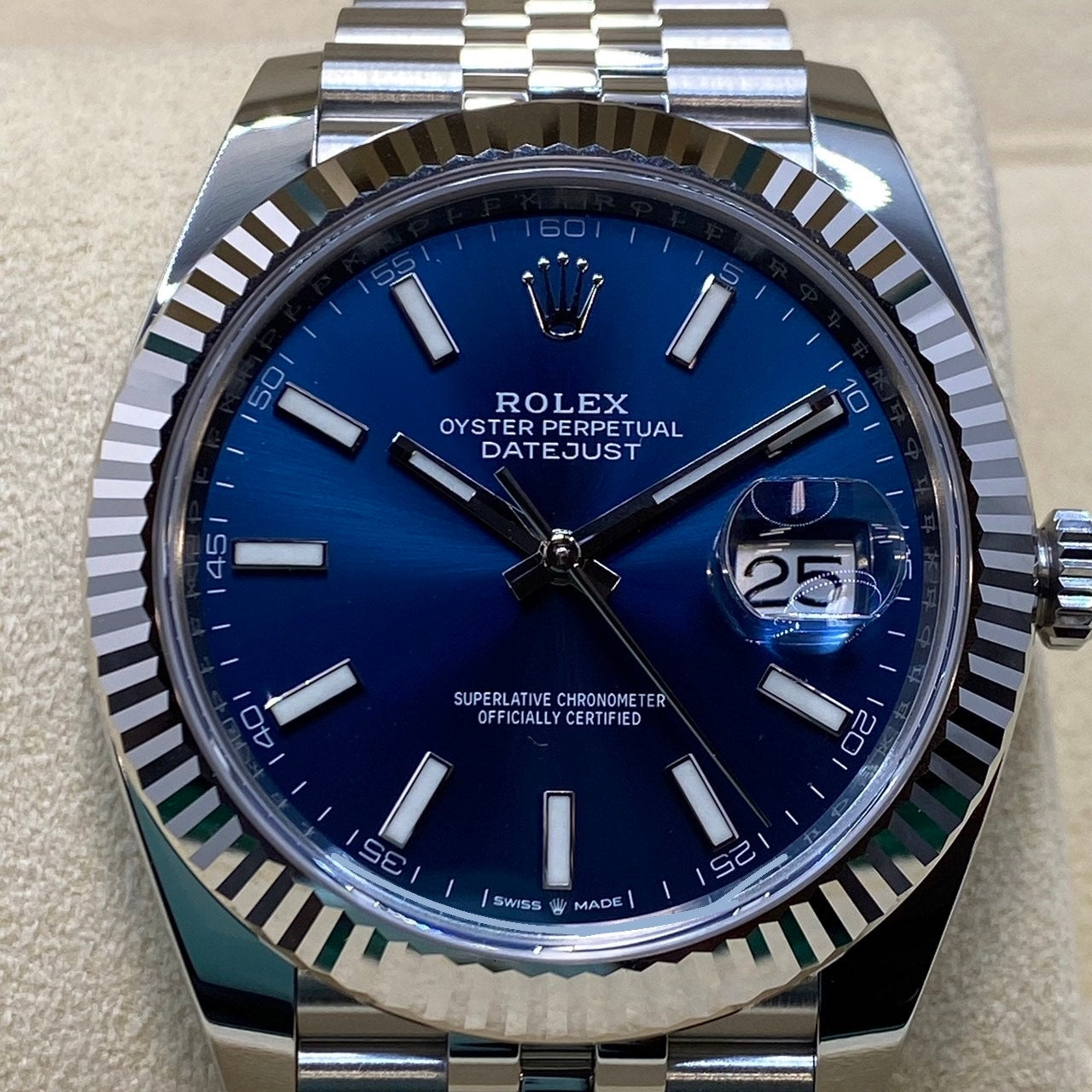 プレオウンド ロレックス デイトジャスト 126334 ブライトブルー 41mm ステンレススチール+ホワイトゴールド