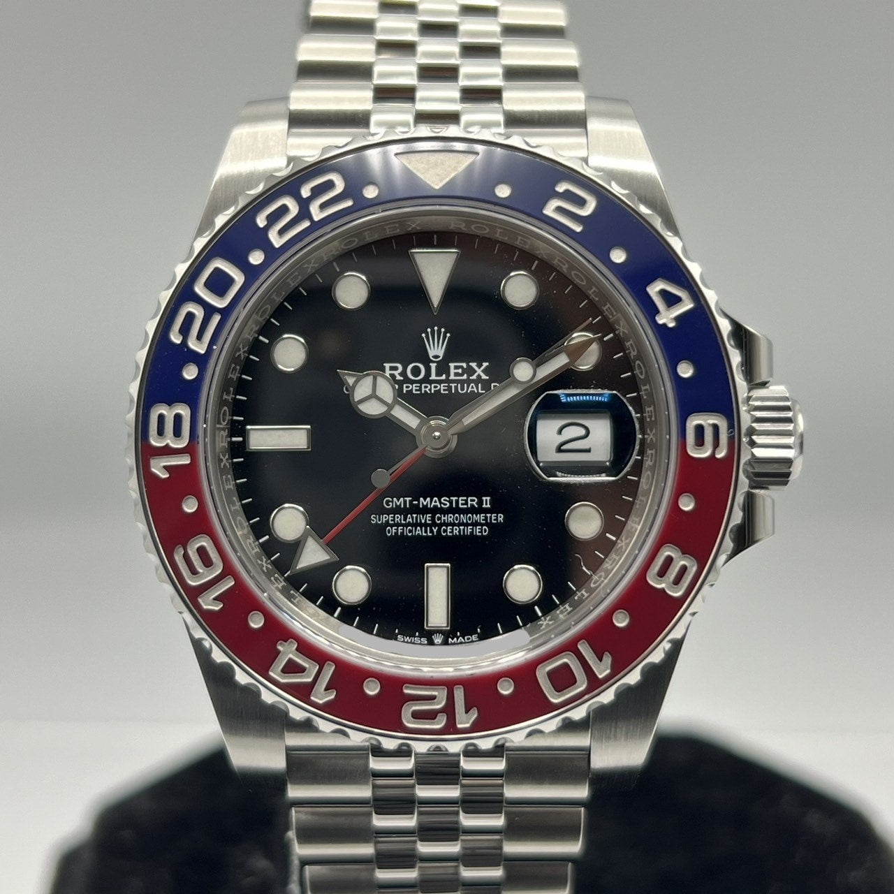 Pre-Owned Rolex GMT Master II 126710BLRO Jubilee Bracelet Black Pepsi 40mm