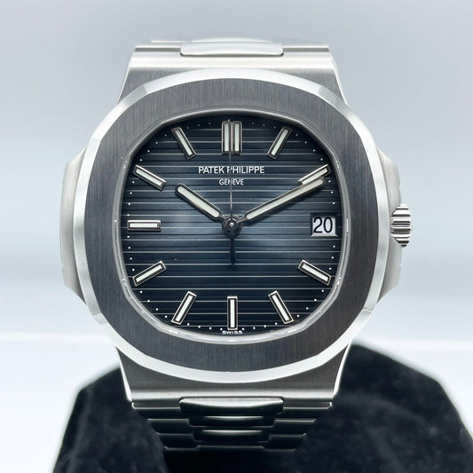 Pre-Owned Patek Philippe Nautilus 5711/1A?010 Stainless Steel Black/Blue 40mm