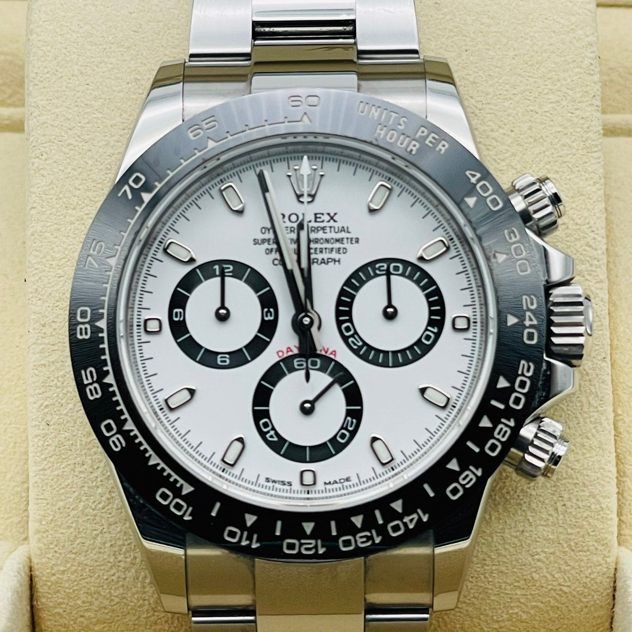 사전 소유 롤렉스 데이토나 116500LN 굴 팔찌 흰색 40mm