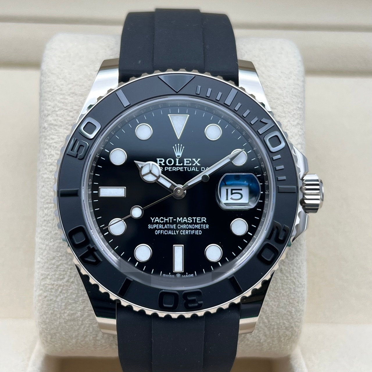 ロレックス ヨットマスター 226659 ブラックラバーベルト ブラックホワイトゴールド 42mm
