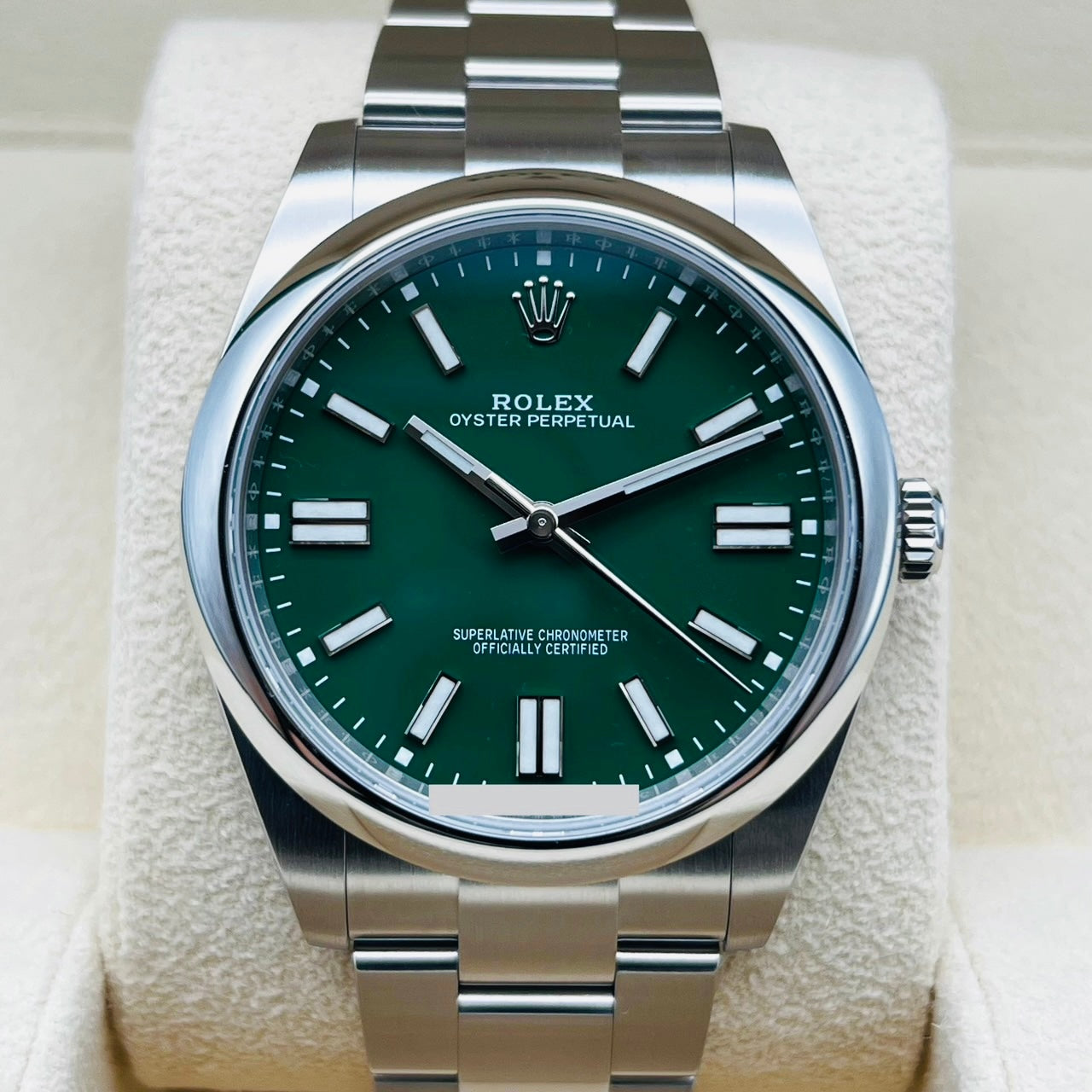 プレオウンド ロレックス オイスターパーペチュアル 124300 オイスターブレスレット グリーン 41mm