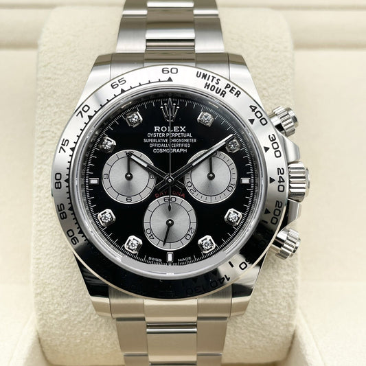 Pre-Owned Rolex Daytona 126509G Bright Black & Steel with Diamond 40mm