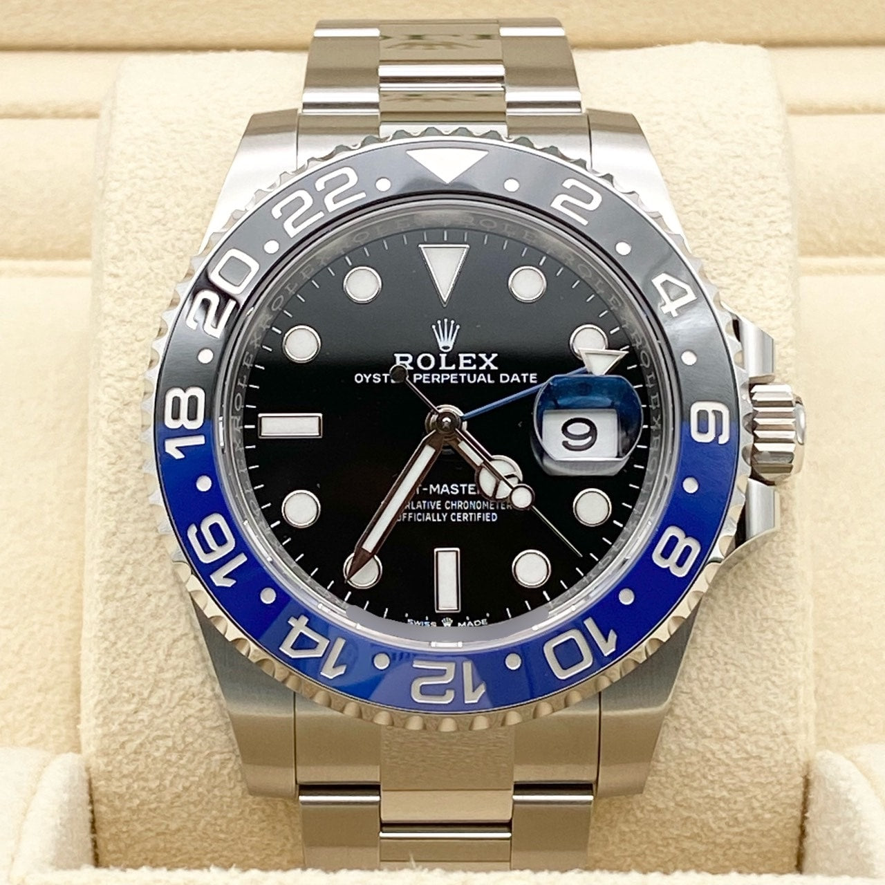 Pre-Owned Rolex GMT Master II 126710BLNR Oyster Bracelet Black Batman 40mm