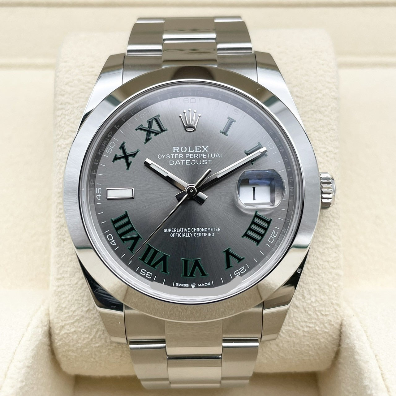 Pre-Owned Rolex Datejust 126300 Slate Roma 41mm Oyster Bracelet