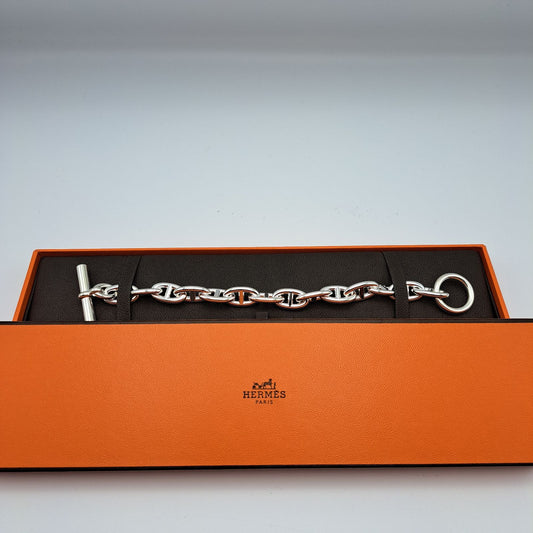 Pre-Owned Hermes Chaine Dunkle Bracelet GM Silver 925