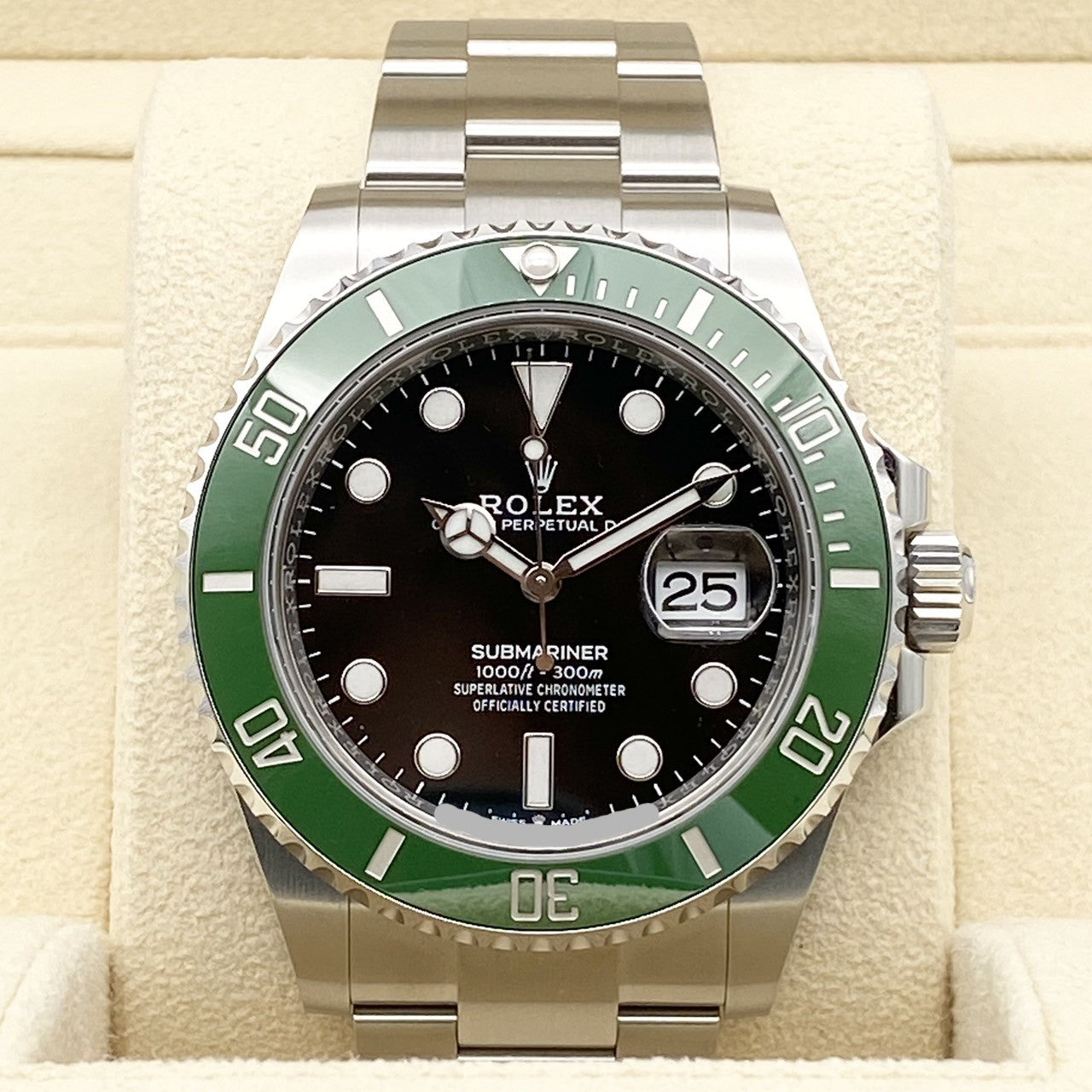 Pre-Owned Rolex Submariner Date 126610LV Oyster Bracelet Black Green 41mm