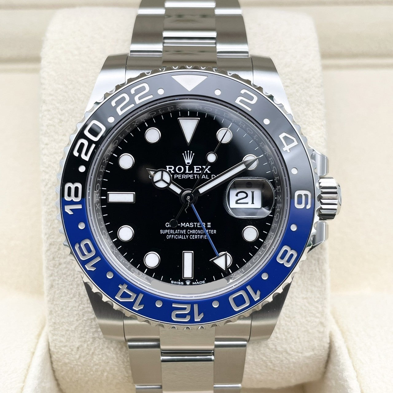 Pre-Owned Rolex GMT Master II 126710BLNR Oyster Bracelet Black Batman 40mm