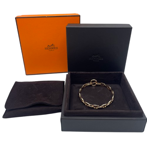Pre-Owned Hermes Chaine d'Anchenet bracelet H110023B Pink Gold 12-panel