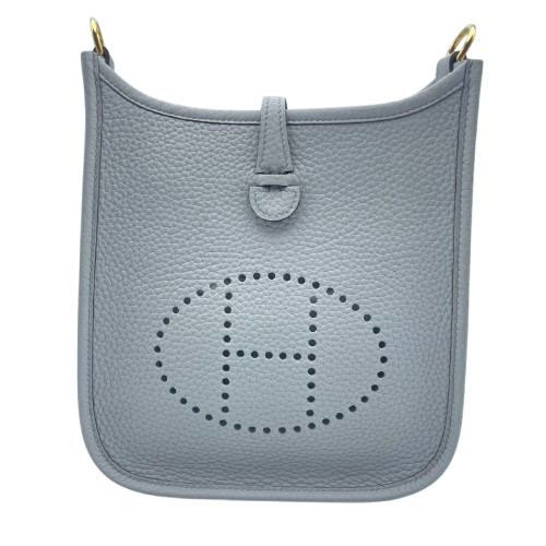 Pre-Owned Hermes Evelyn TPM Blue Pale Torillon Clemence Gold Hardware Z Engraved
