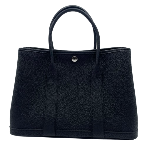 Pre-Owned Hermes Garden Party TPM Noir Negonda Silver Fittings W Engraved