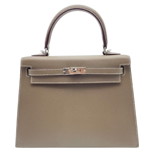 Pre-Owned Hermes Kelly 25 Etoop Epson Silver Fittings Z Engraved