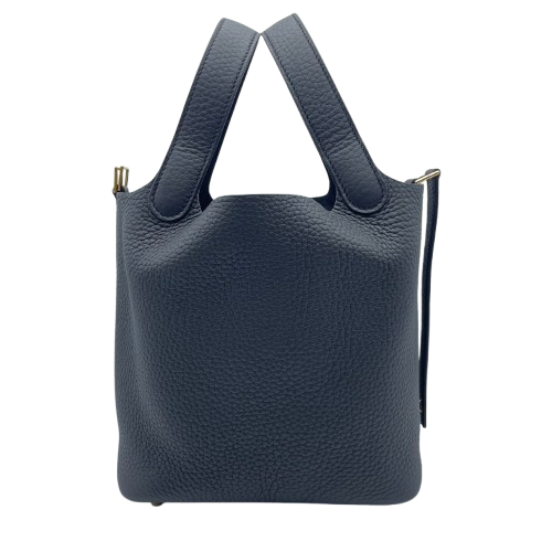 Pre-Owned Hermes Picotin Rock PM Noir Torillon Clemence Gold Hardware W Engraved