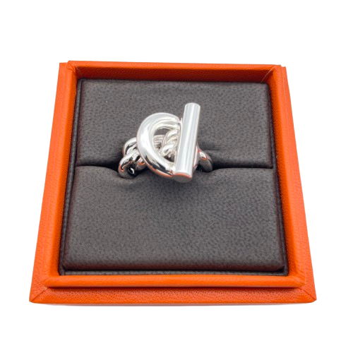 Pre-Owned Hermes Croisette Ring 51 Silver 925