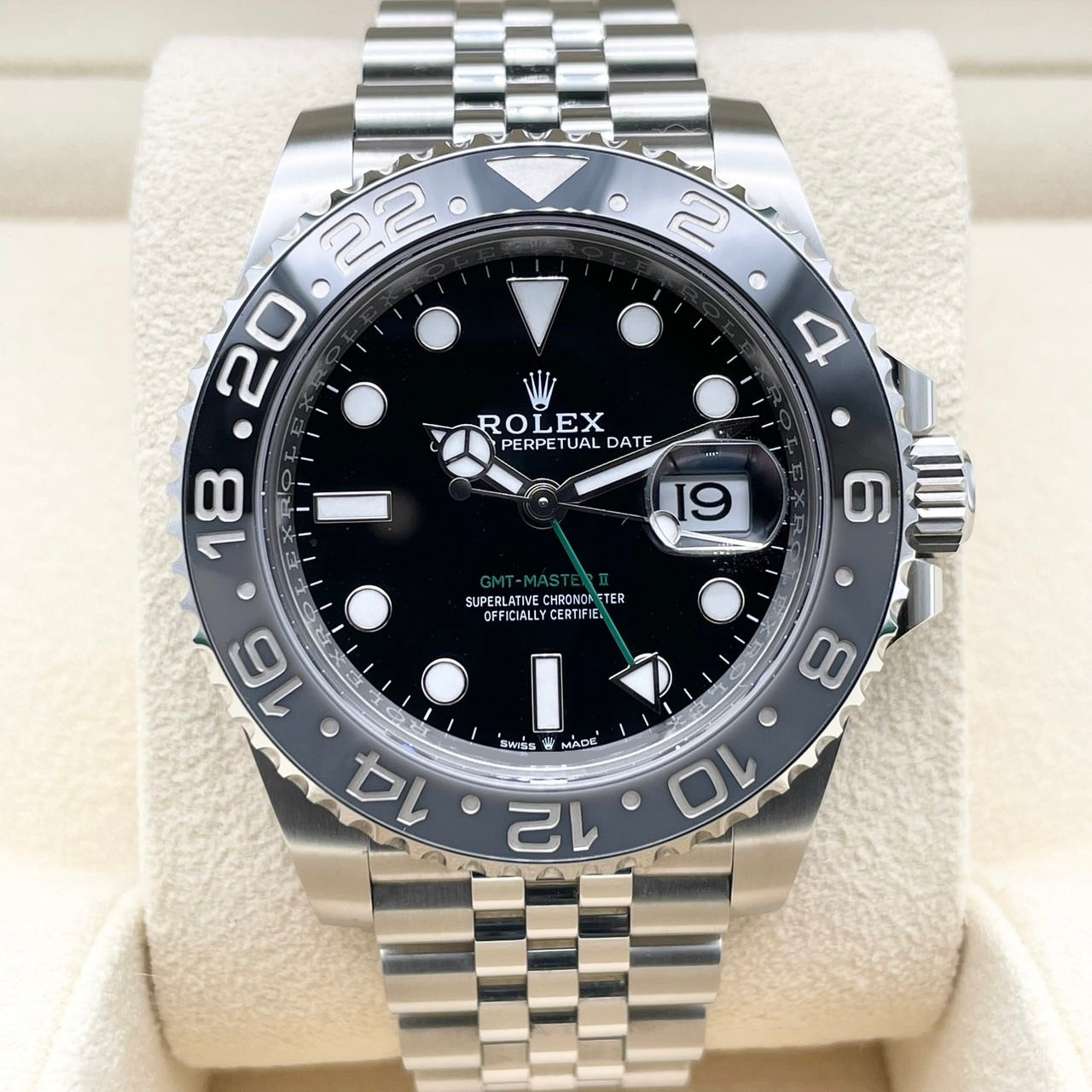 사전 소유 롤렉스 GMT 마스터 II 126710GRNR 검은 스테인리스 스틸 40mm