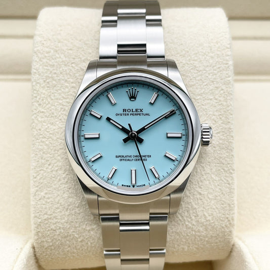 Pre-Owned Rolex Oyster Perpetual 277200 Turquoise Blue Oyster Bracelet 31mm