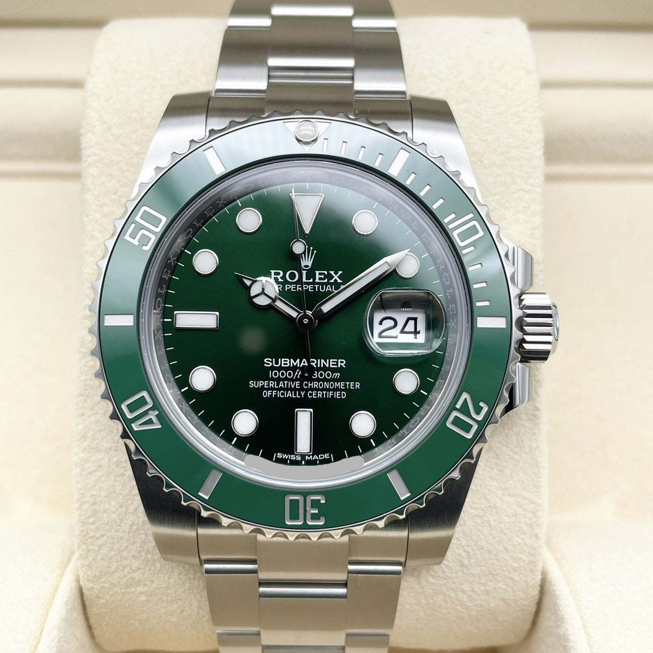 사전 소유 롤렉스 서브 마리너 날짜 116610LV 굴 팔찌 40mm