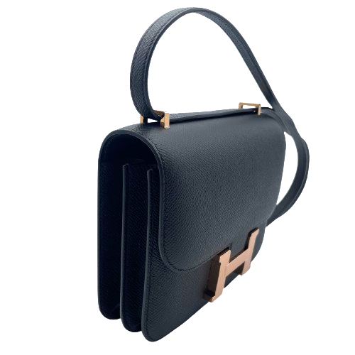 Hermes Constance Mini 18 누아르 엡손 핑크 골드 메탈 피팅 w 새로