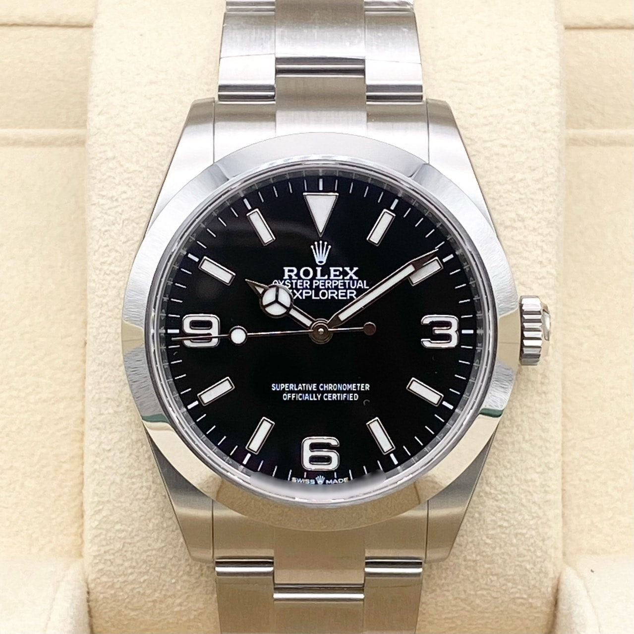[보호 스티커 포함! ; 롤렉스 탐색기 224270 블랙 40mm