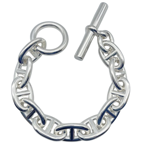 Hermes Chaine d'Ancre 手链 TGM 银 925 11 节